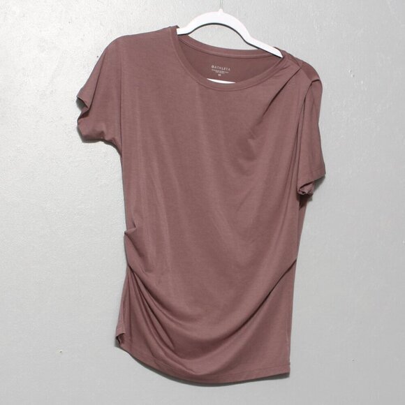 Athleta asymmetrical ruched pleated tee - Picture 1 of 7
